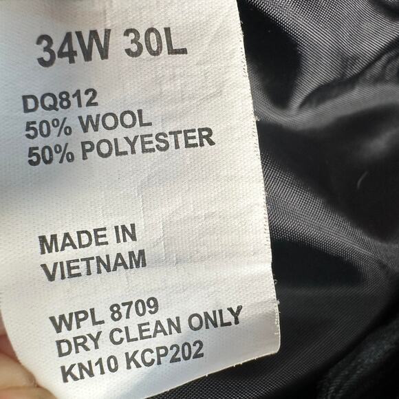 Kenneth Cole Wool Blend Suit Dress Pants Mens 34x30 Gray Flat Front Straight Leg - Picture 5 of 10